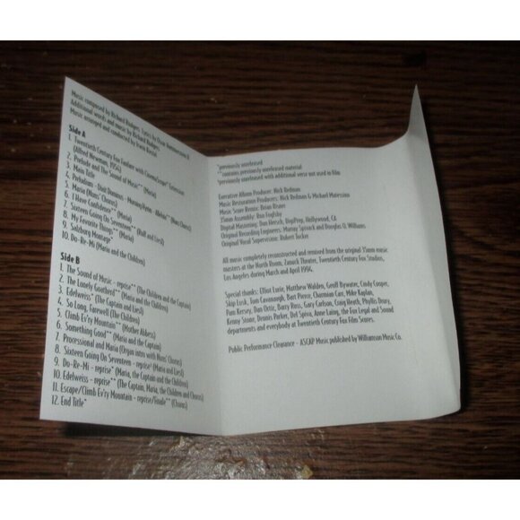 Sound of Music Soundtrack on cassette (20th Century Fox, 1994) (movie addon) - Picture 4 of 4